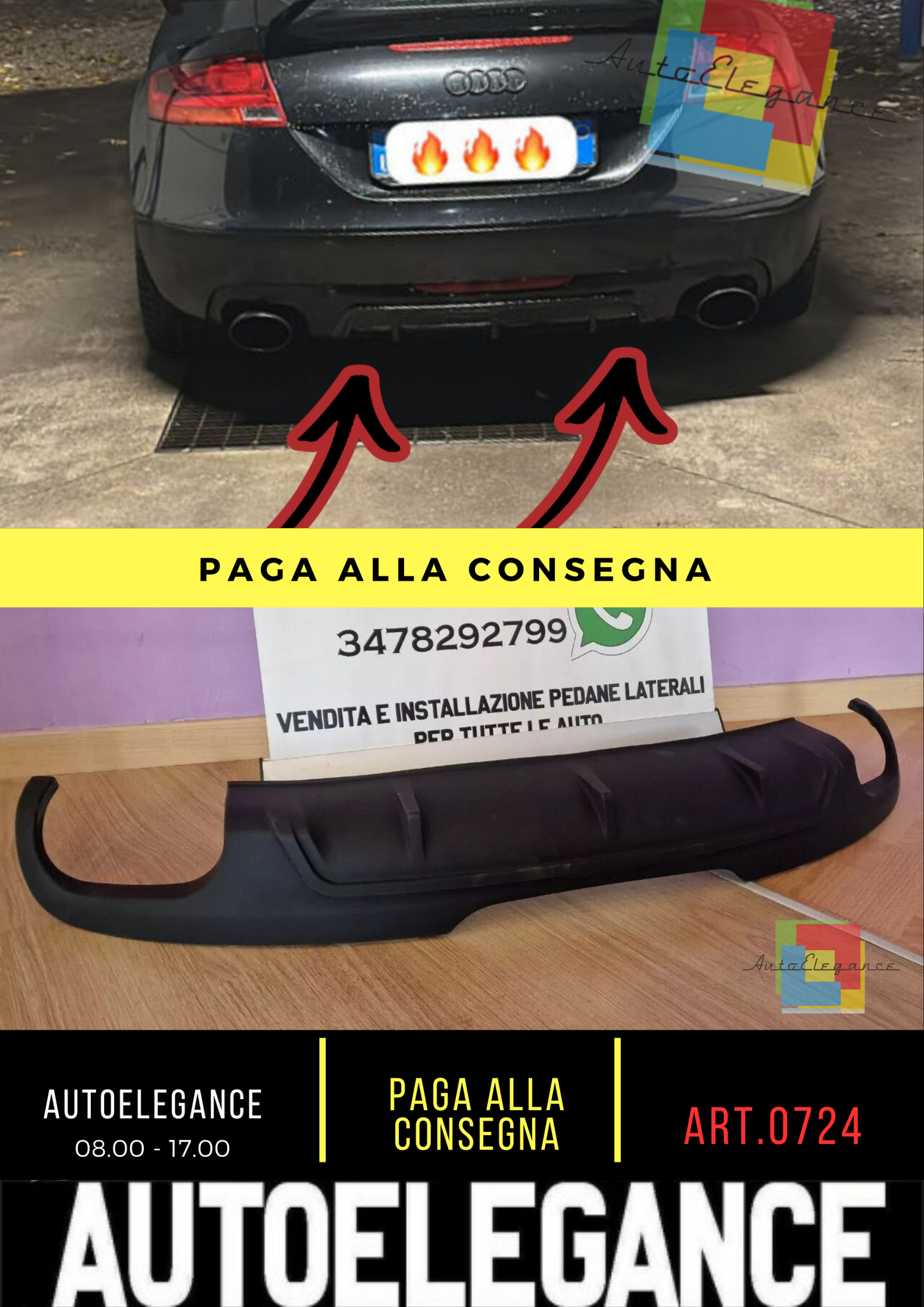 0724 🔥DIFFUSER SUITABLE FOR Audi TT 8J Coupé Cabrio 2006-2014🔥