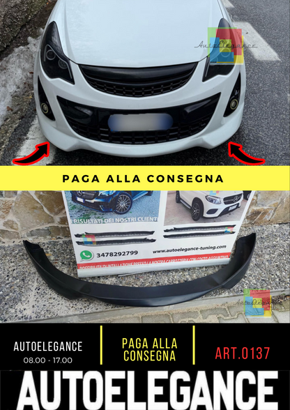 0137 SPLITTER SOTTO PARAURTI ADATTO PER OPEL CORSA D 10-14 FACELIFT LOOK OPC ABS