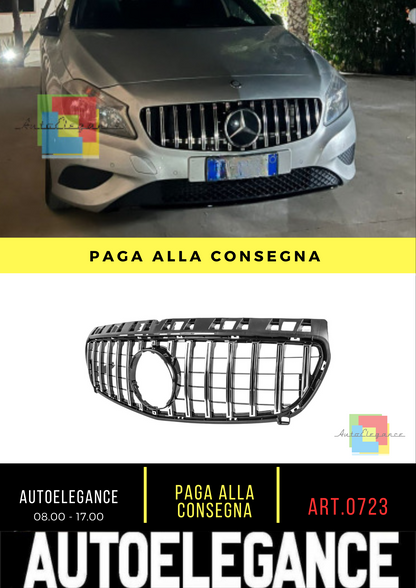 0723🔥GRIGLIA ADATTA PER MERCEDES-BENZ CLASSE A W176 12-15 CROMATA LOOK SPORT🔥