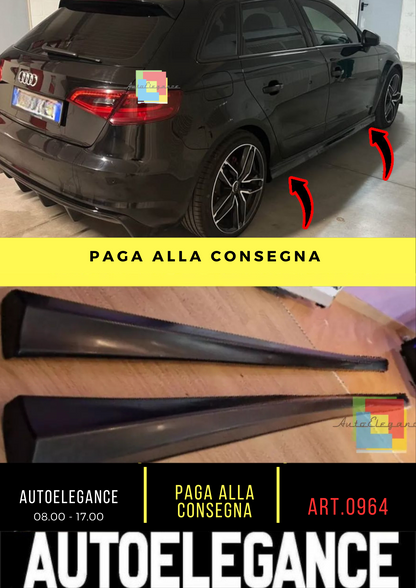 0964✨MINIGONNE LATERALI PER AUDI A3 8V SPORTBACK 2012-2019 SOTTO PORTA S3 SLINE✨