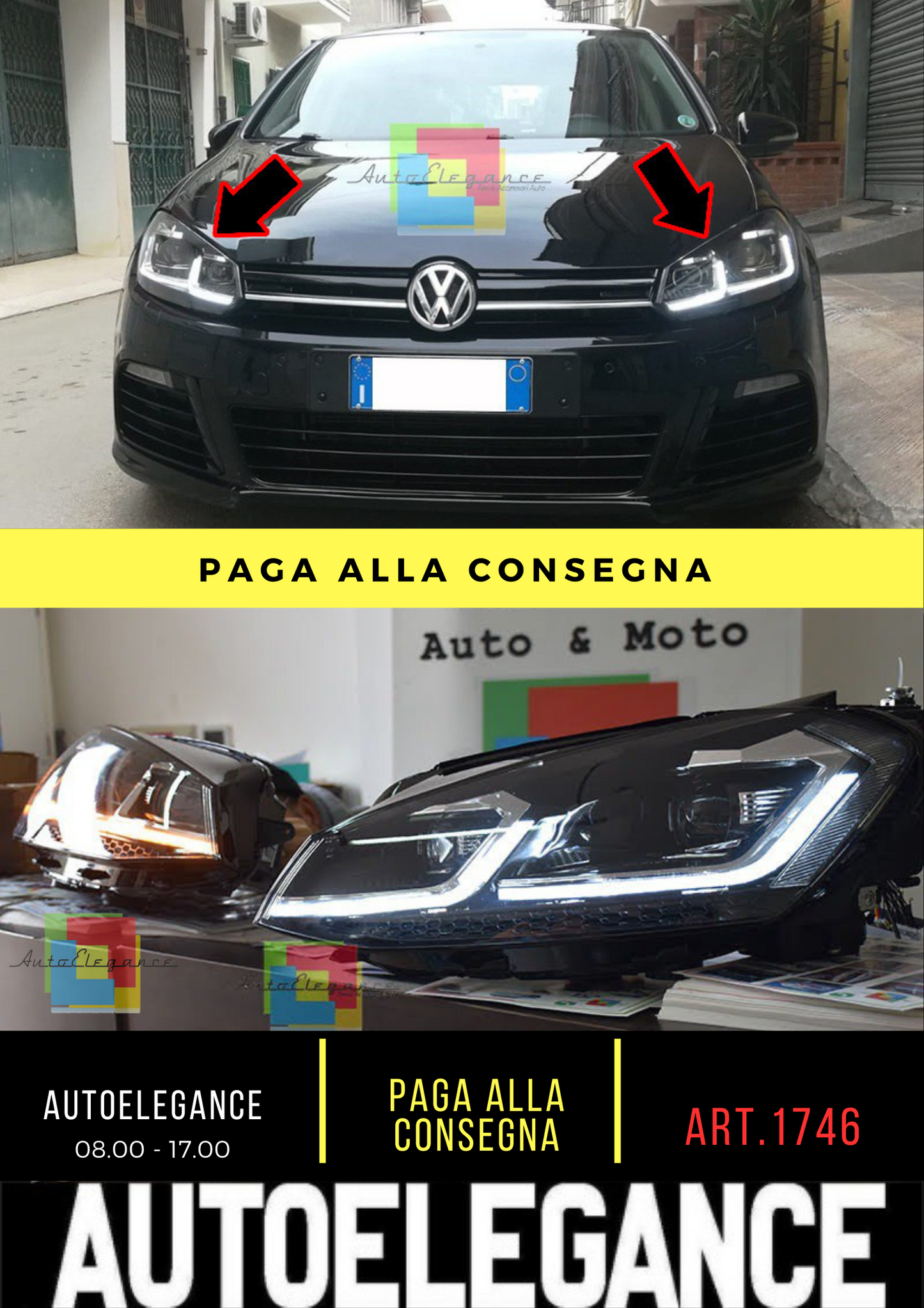 ✨1746 HEADLIGHTS SUITABLE FOR VW GOLF 6 2008-2013 LOOK 7.5 LED DYNAMIC✨ 