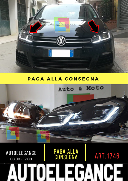 ✨1746 HEADLIGHTS SUITABLE FOR VW GOLF 6 2008-2013 LOOK 7.5 LED DYNAMIC✨ 