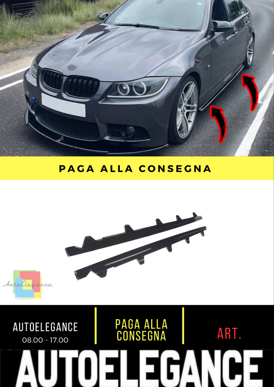 🔥Minigonne Laterali Adatto per BMW Serie 3 E90 E91 GLOSS BLACK🔥