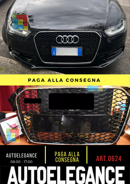 0624⭐GRIGLIA ANTERIORE AUDI A4 B8 12-15 AVANT BERLINA CALANDRA RS4 CROMATO⭐