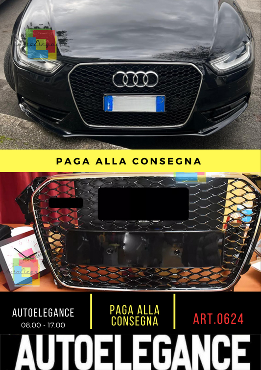 0624⭐GRIGLIA ANTERIORE AUDI A4 B8 12-15 AVANT BERLINA CALANDRA RS4 CROMATO⭐