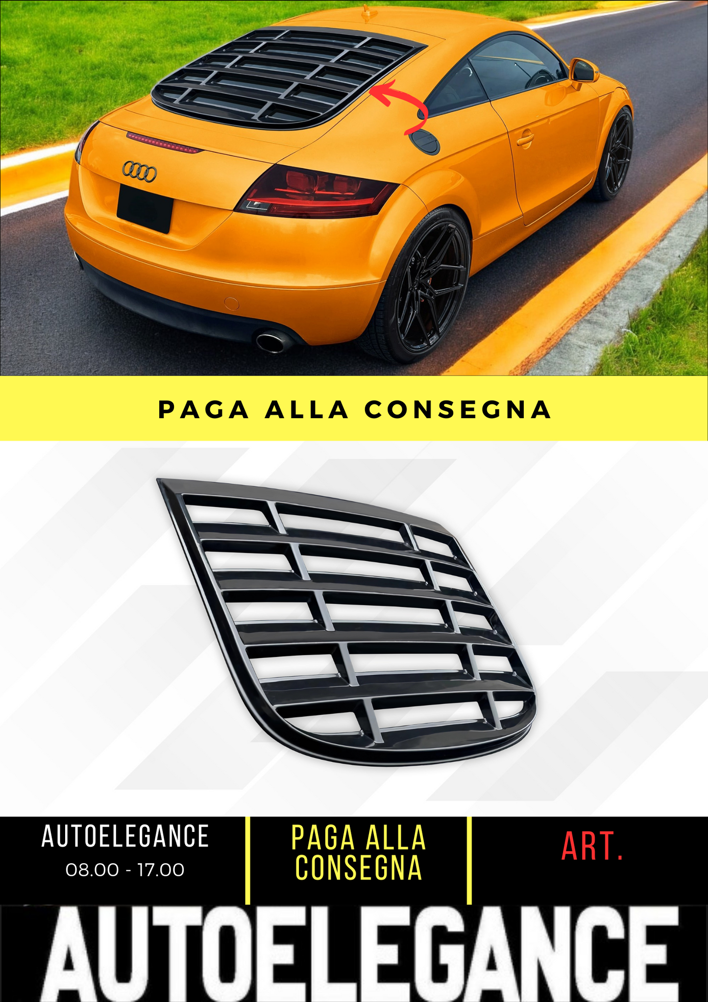 ✌️😎LOUVER PERSIANA PER FINESTRE POSTERIORE ADATTO PER AUDI TT 8J NERO 😎✌️