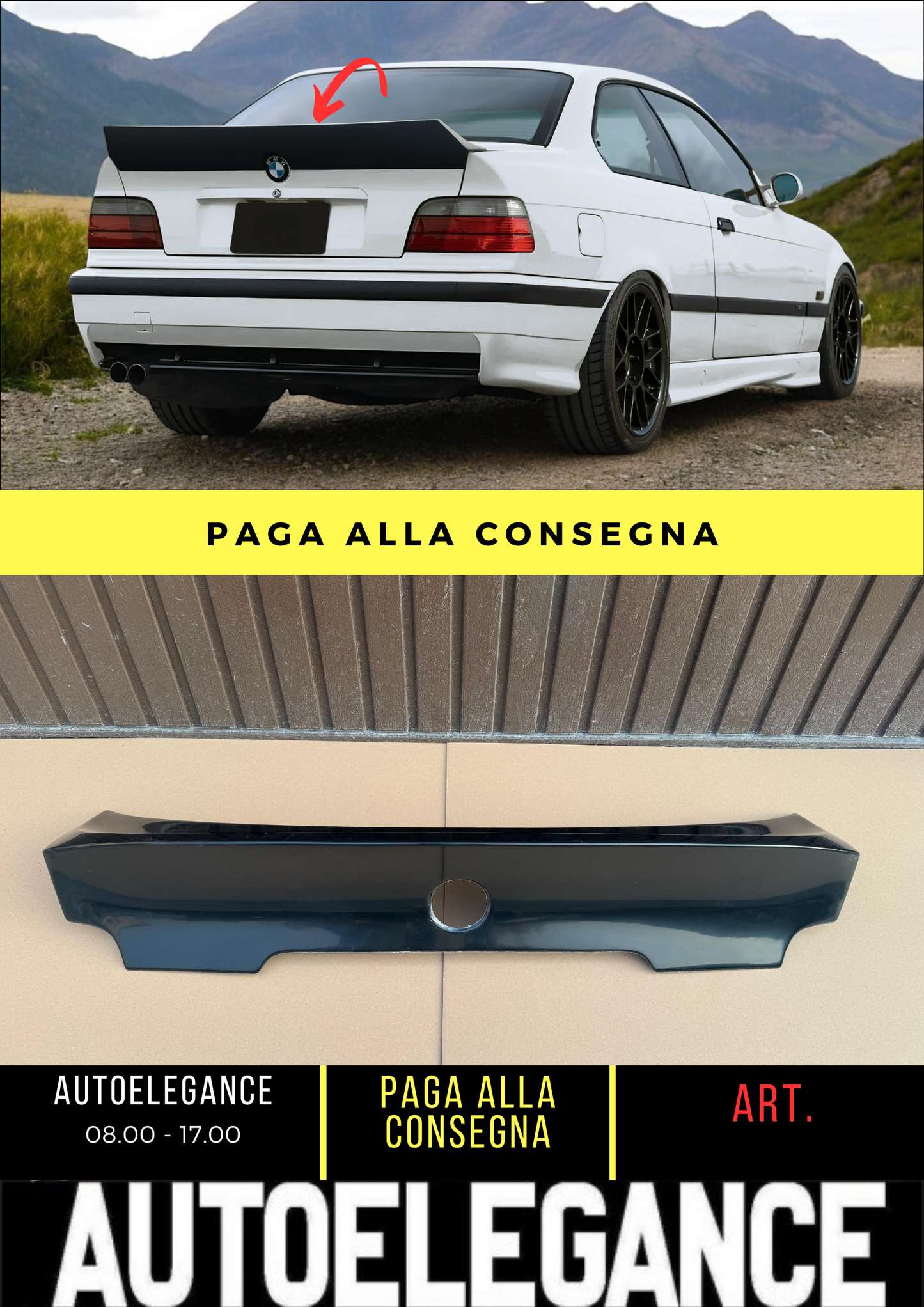 ✌️😎REAR SPOILER SUITABLE FOR BMW 3 SERIES E36 COUPE/SEDAN/COMPACT ABS😎✌️