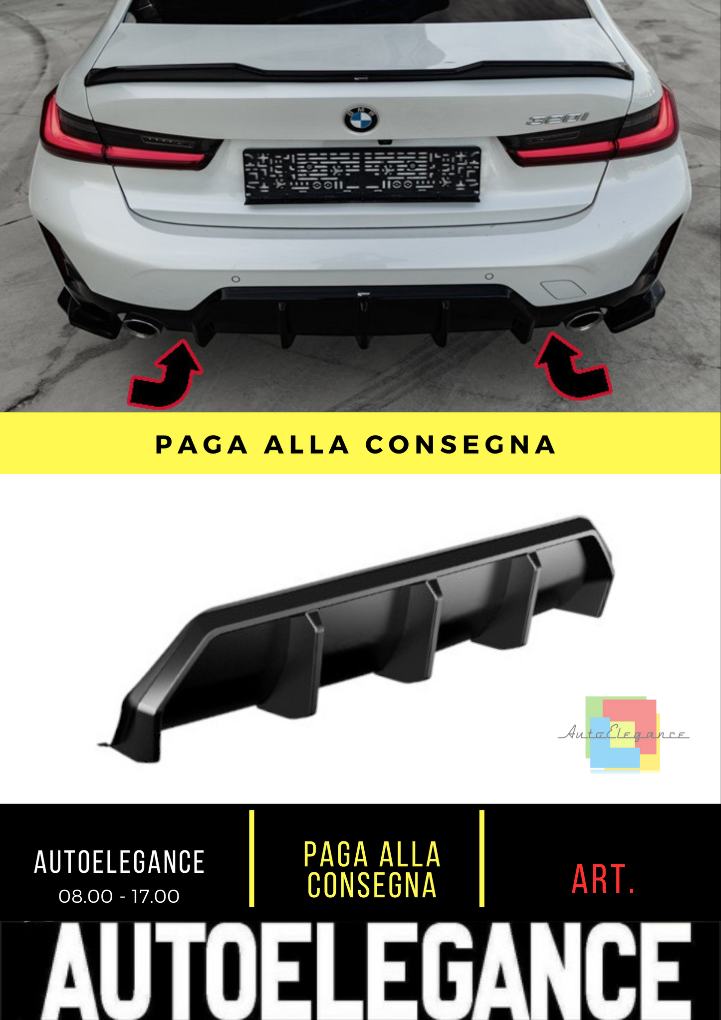 🔥Rear Diffuser suitable for BMW 3 Series M-Pack G20/G21 Facelift 2022+🔥 