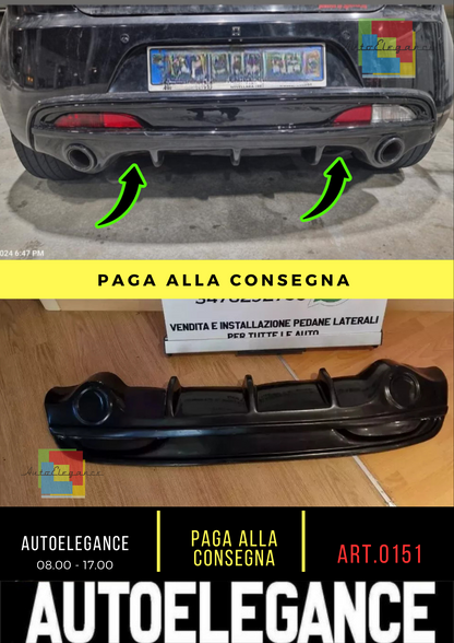 0151🔥DIFFUSORE ALFA ROMEO MITO 2008+ SOTTO PARAURTI POSTERIORE DAM NERO🔥