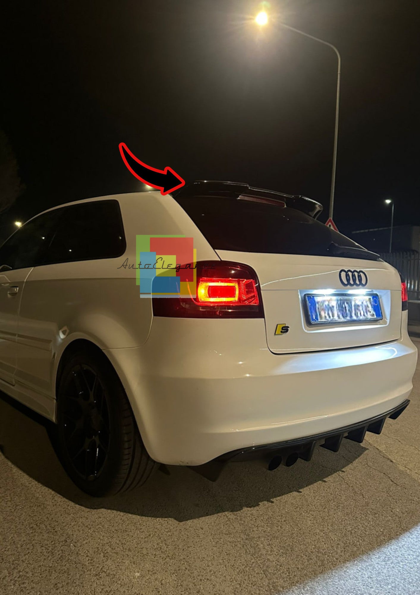 SPOILER AUDI A3 8P 3D 2004-2013 HATCHBACK LOOK RS3 GREZZO