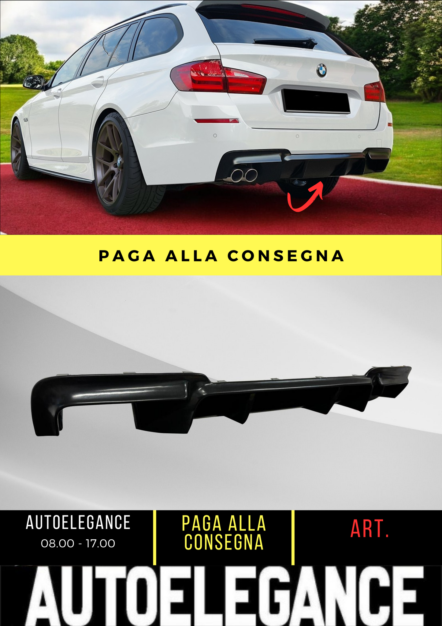 ✌️😎REAR DIFFUSER SUITABLE FOR BMW 5 SERIES F10 F11 ABS😎✌️