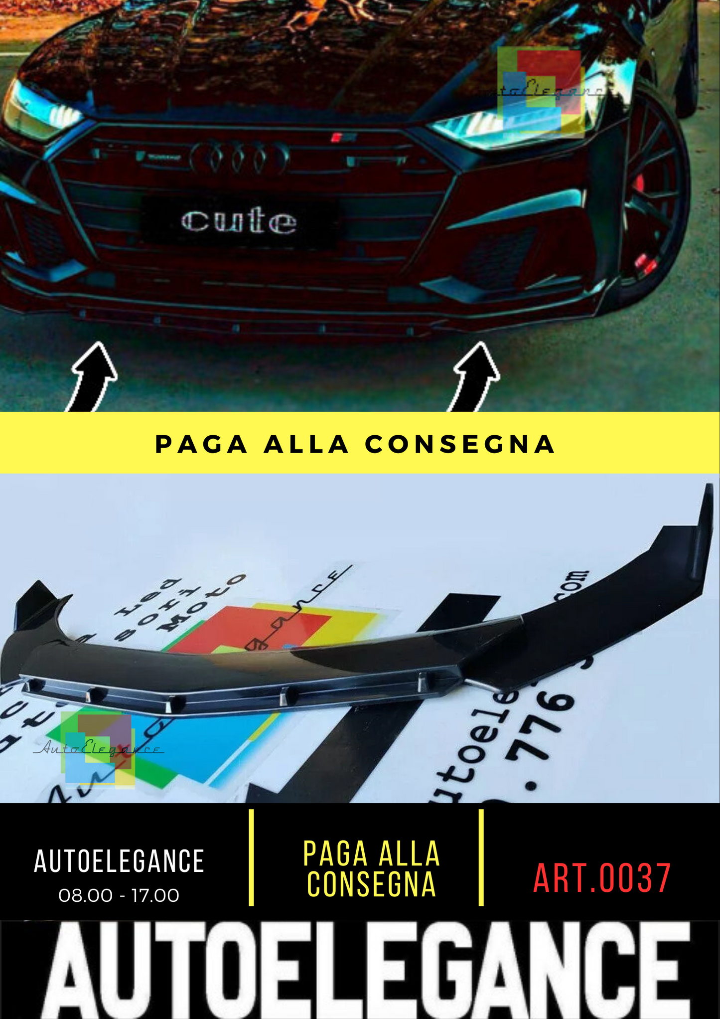 ⭐0037 SPLITTER ADATTO PER AUDI A3 8P restyling 03-11 ⭐
