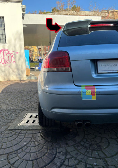 0631🔥ALETTONE SUL TETTO RS3-AUDI A3 8P 3PORTE 03-12 SPOILER GREZZO🔥