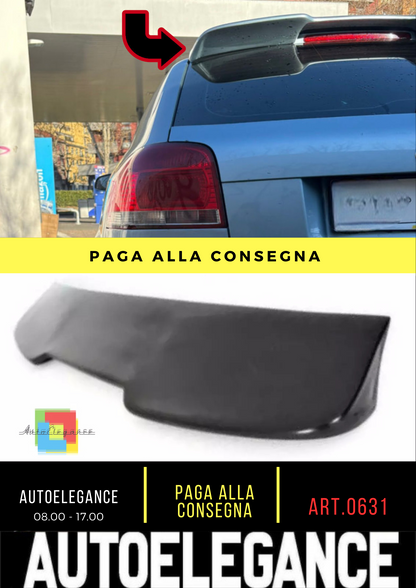 0631🔥ALETTONE SUL TETTO RS3-AUDI A3 8P 3PORTE 03-12 SPOILER GREZZO🔥