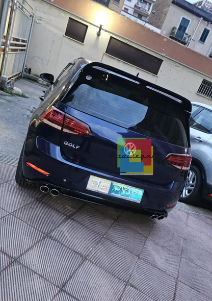 🔥0348 ADATTO PER VW GOLF 7.5 DIFFUSORE POSTERIORE LOOK QUATTRO TERMINALI🔥