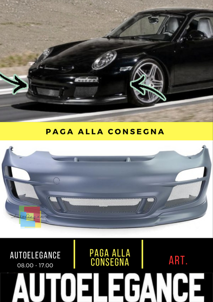 ⭐Paraurti anteriore Sport Optic con labbro spoiler adatto per Porsche 911 08-12⭐