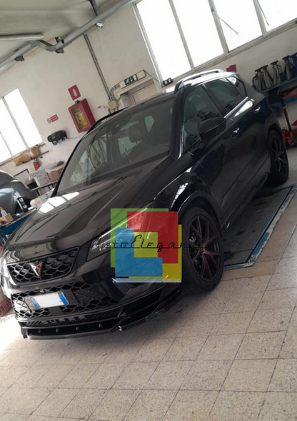 🔥1341 Splitter Anteriore Nero Lucido adatto per CUPRA Ateca 2018+🔥