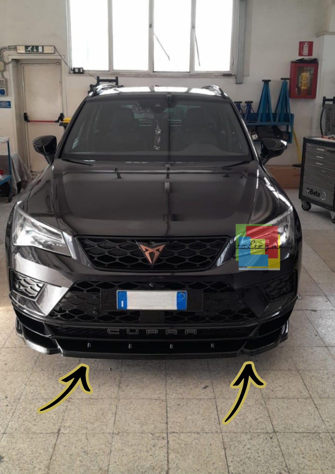 🔥1341 Splitter Anteriore Nero Lucido adatto per CUPRA Ateca 2018+🔥
