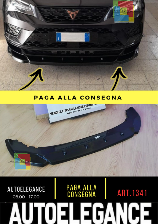🔥1341 Gloss Black Front Splitter suitable for CUPRA Ateca 2018+🔥 