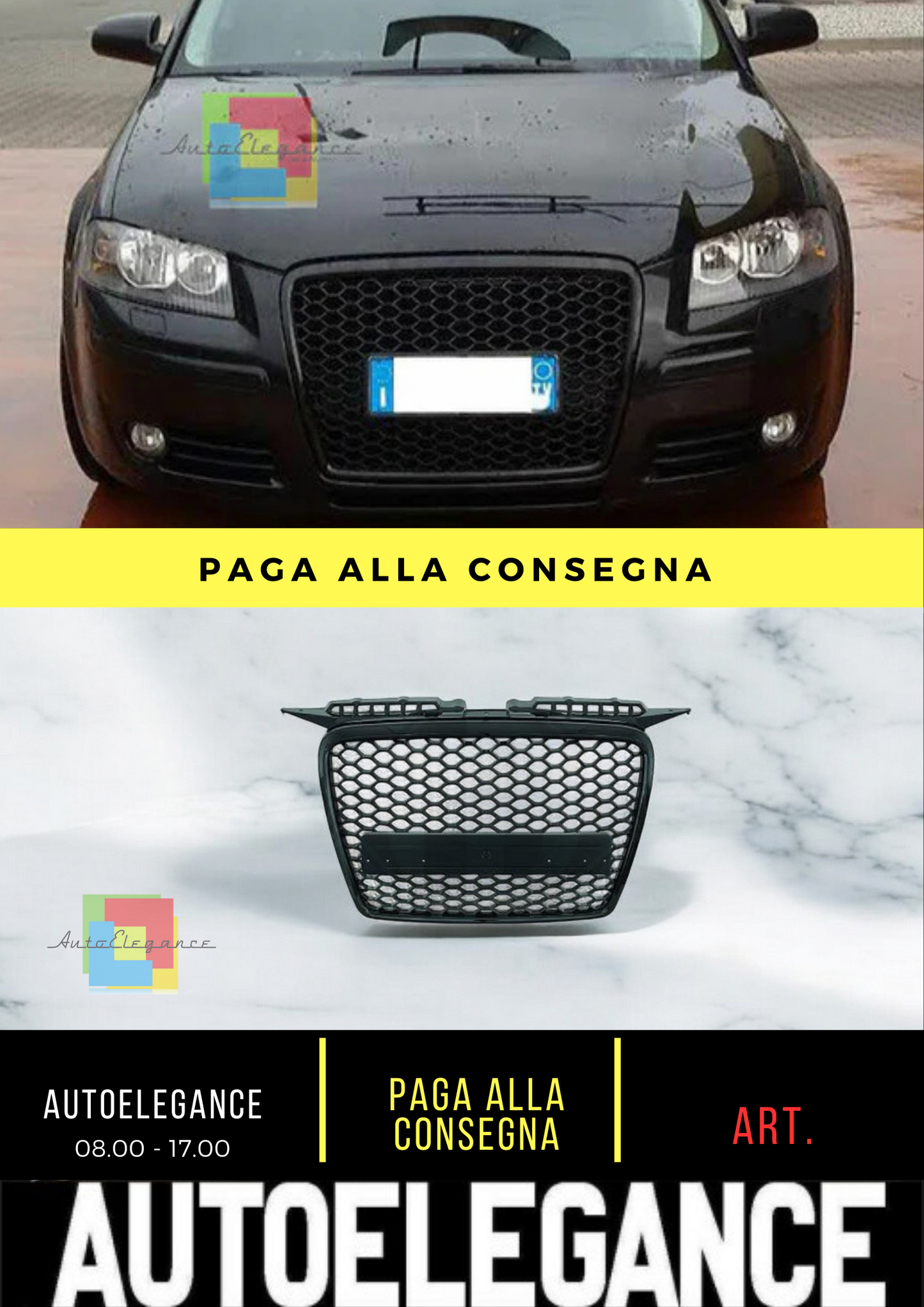 ⭐Radiator grille Suitable For Audi A3 05-08 RACING LOOK⭐