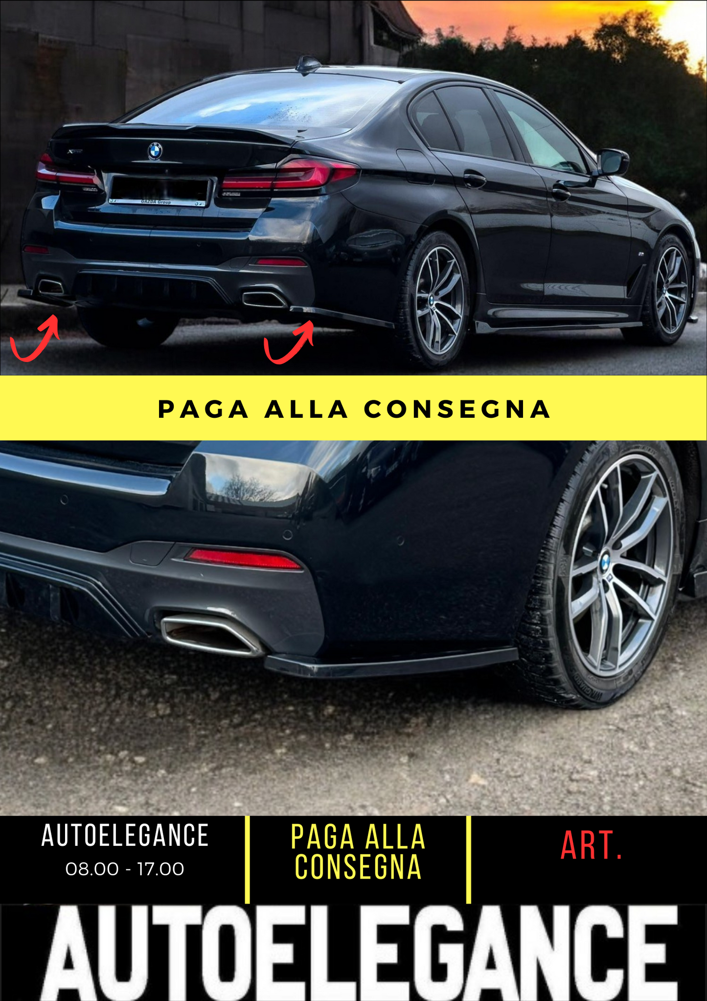 ✌️😎SPLITTER POSTERIORE ADATTO PER BMW SERIE 5 G30 ABS😎✌️