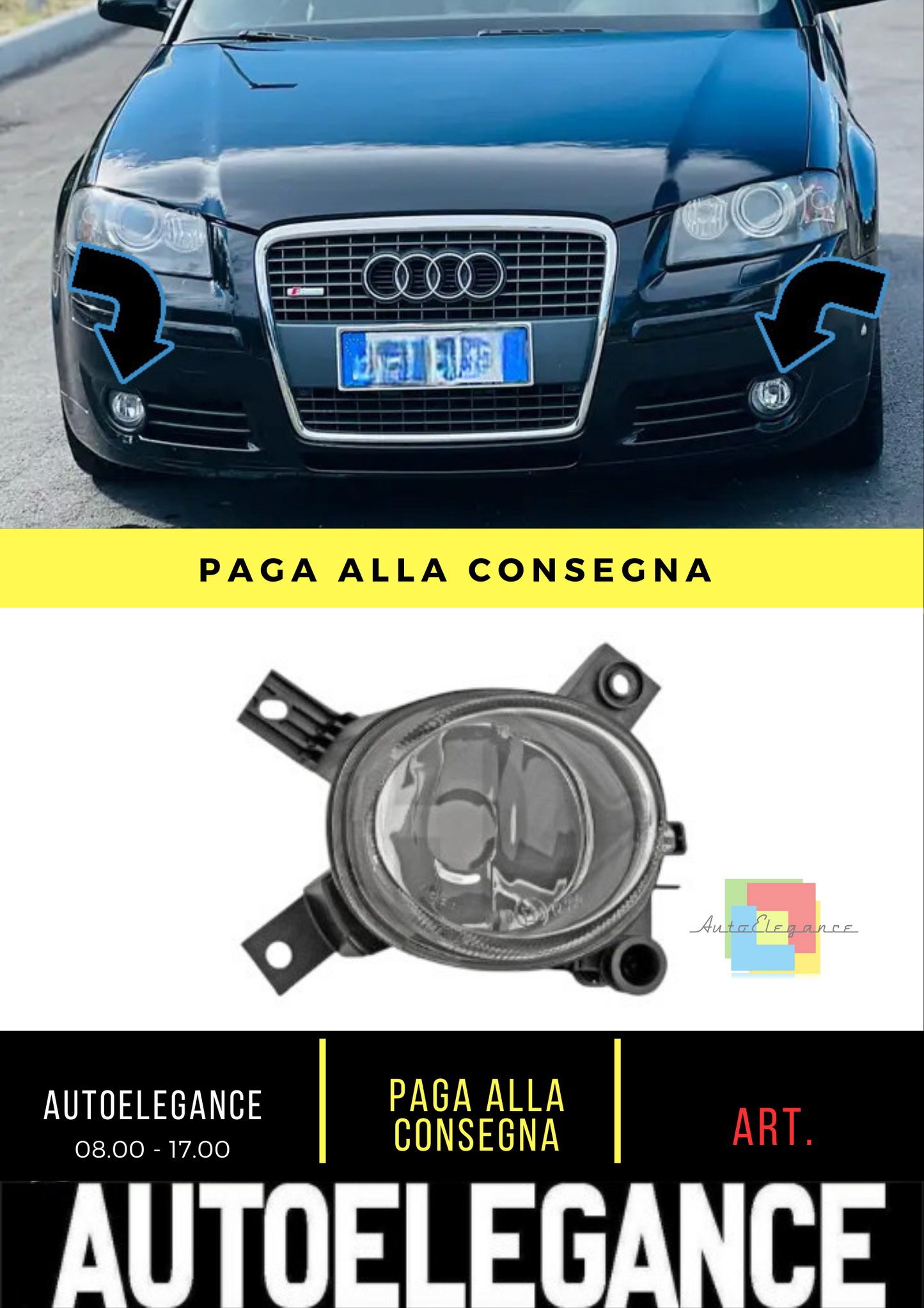 ⭐Fog Lights 2004-2007 +A4 CABRIO 06-09 Suitable For Audi A3⭐