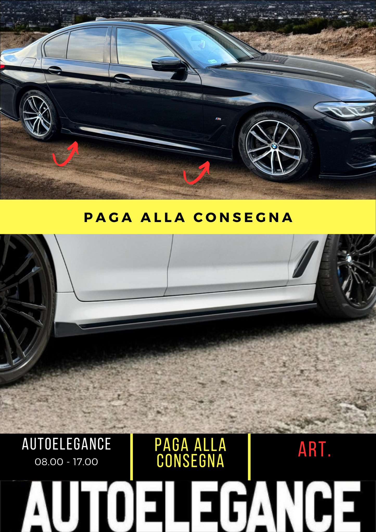 ✌️😎MINIGONNE LATERALI ADATTI PER BMW SERIE 5 G30 ABS😎✌️