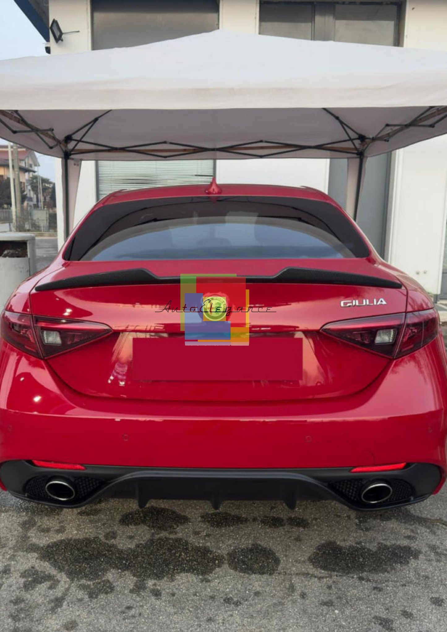 0222🔥SOTTO PARAURTI ALFA ROMEO GIULIA DIFFUSORE CON TERMINALI SINGOLI ABS🔥