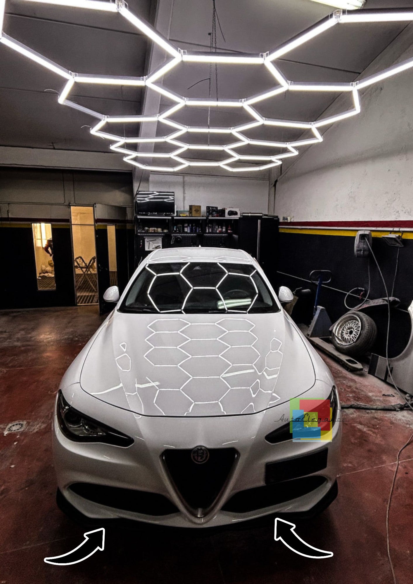 0386⭐SPOILER PARAURTI ANTERIORE ALFA ROMEO GIULIA STANDARD SPLITTER NERO OPACO ⭐