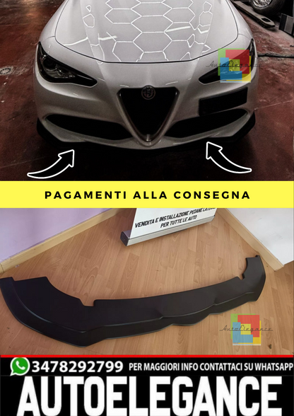 0386⭐SPOILER PARAURTI ANTERIORE ALFA ROMEO GIULIA STANDARD SPLITTER NERO OPACO ⭐
