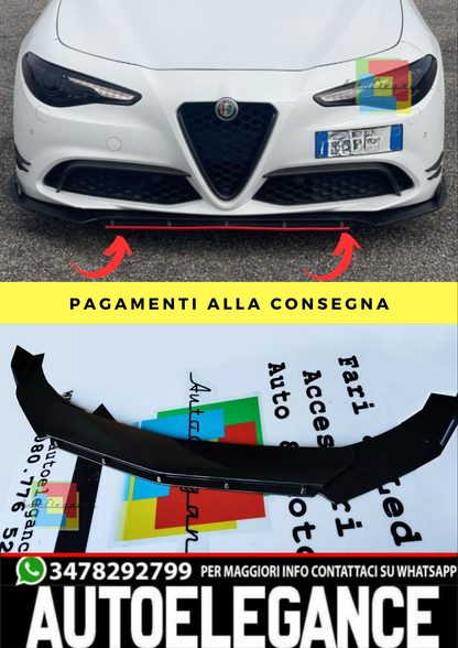 🔥0037 Splitter adatto per alfa romeo giulietta NERO LUCIDO LOOK RS LAMA🔥