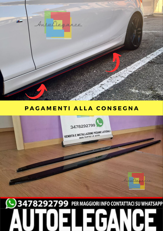 🔥0034 BMW SERIE 1 E87 E81 SPLITTER SOTTO MINIGONNE LATERALI SOTTOPORTA🔥