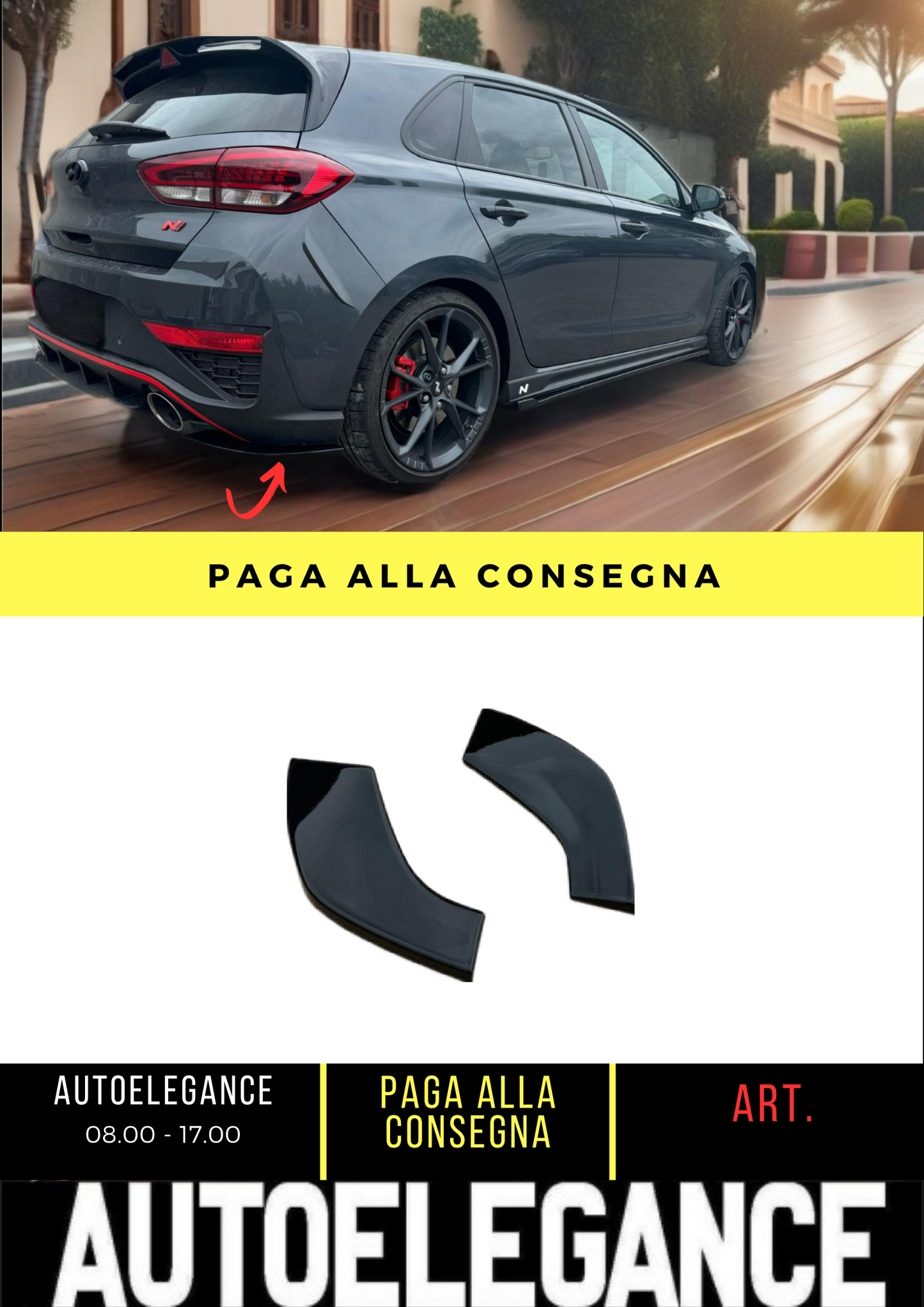 ✌️😎SET SPLITTER LATERALI ADATTO PER HYUNDAI I30 N MK3 ABS😎✌️