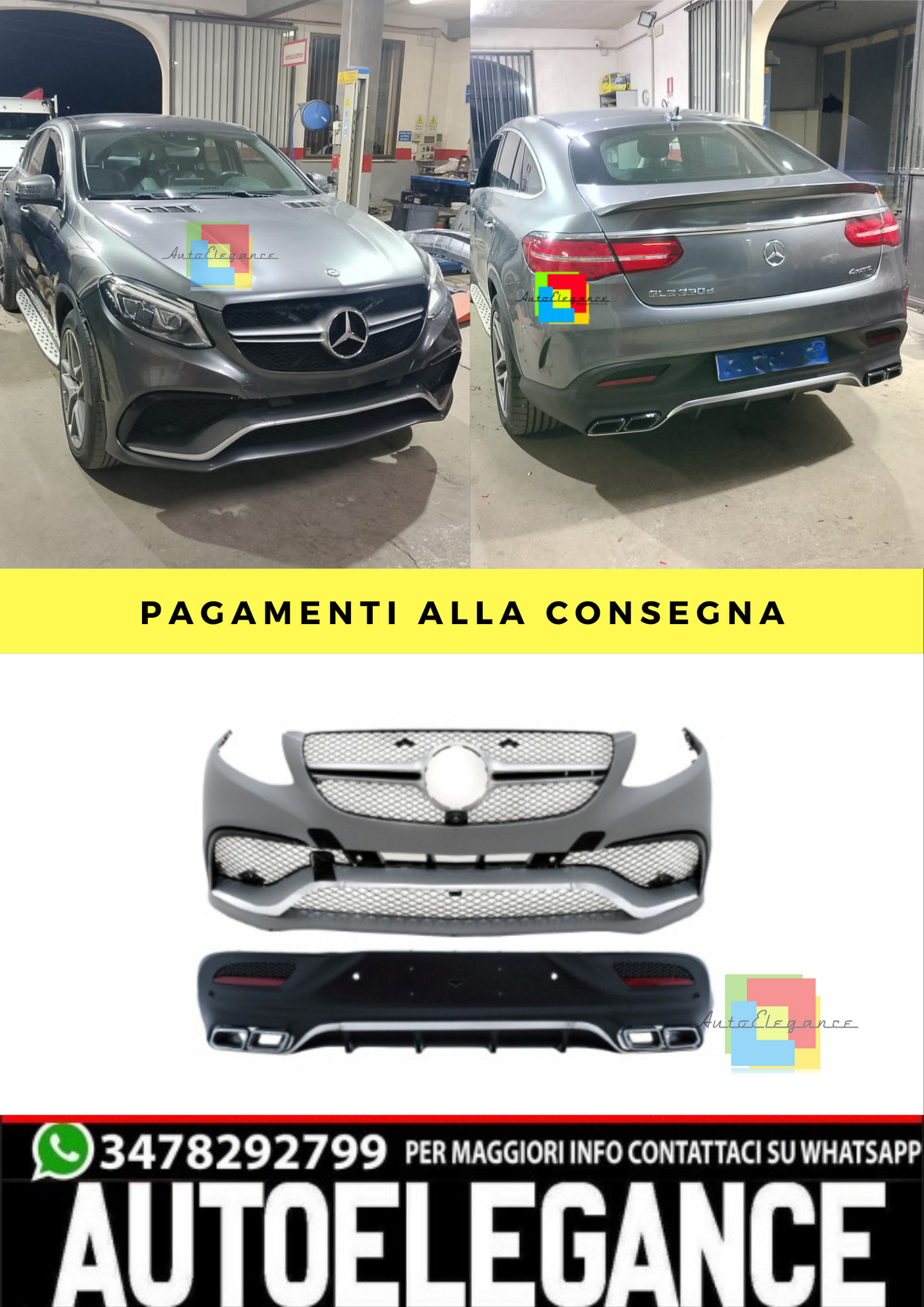 🔥BODYKIT SUITABLE FOR Mercedes GLE Coupe C292 Sport Line 15-19 with terminals🔥