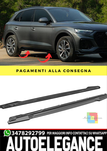 ✨sotto minigonne adatto per Audi Q5 Mk2 FL 21+ Side Skirt/Extension nero lucido✨