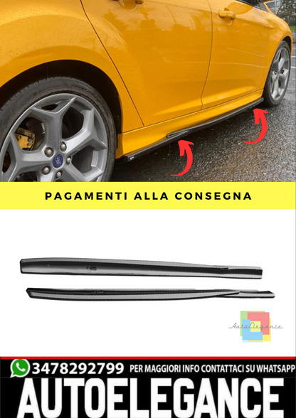 🔥Sotto minigonne adatto per Ford Focus ST Mk3 11+ Lower Extension nero lucido🔥