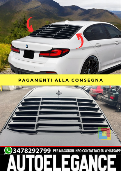 ⭐BMW SERIE 5 G30 rear window blind, Windows Louver, ABS NERO LUCIDO⭐