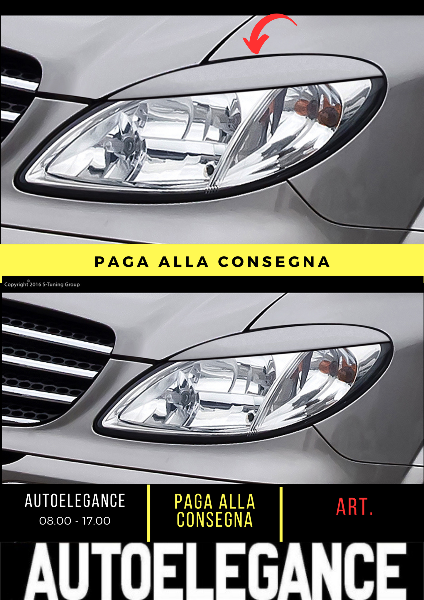 ✌️😎SOPRACAGLIA PER FARI ANTERIORE ADATTO PER MERCEDES W639 ABS 😎✌️