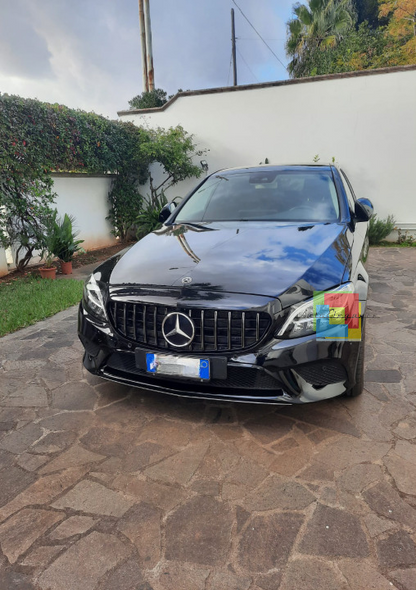 0909🔥GRIGLIA ADATTA PER MERCEDES CLASSE C W205 LIFT 19-21 CROMATA CON CAMERA🔥
