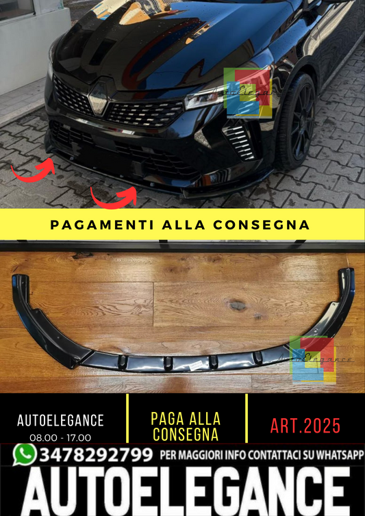 2025 SPLITTER ADATTO PER RENAULT CLIO 5 2023+ NERO LUCIDO