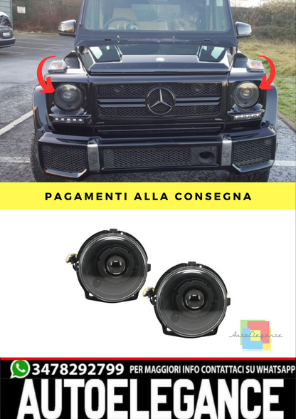 🔥Fari anteriori adatti per Mercedes Classe G W463 89-12 Nero Bi-Xenon Look🔥
