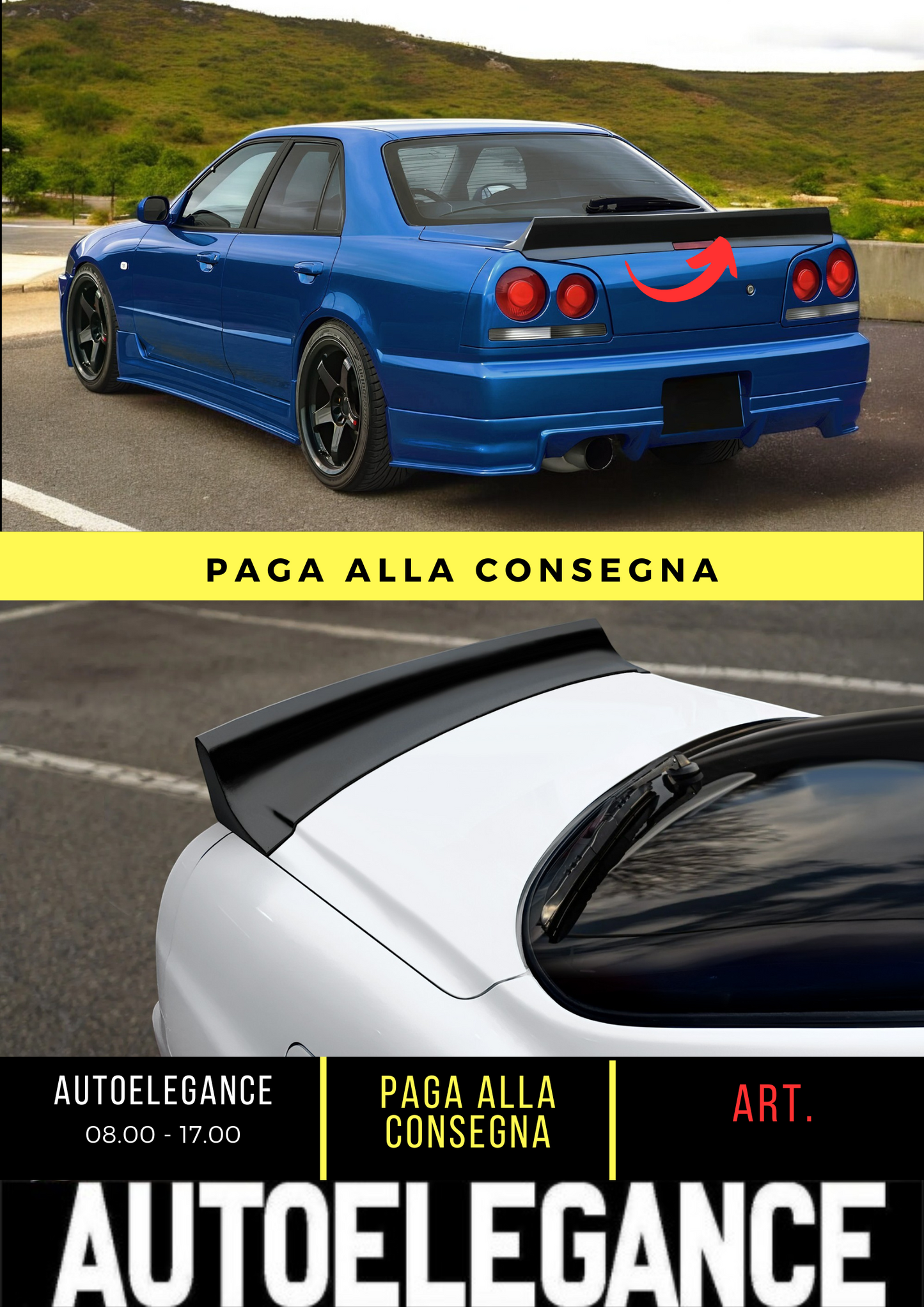 ✌️😎SPOILER POSTERIORE ADATTO PER NISSAN SKYLINE R34 ABS 😎✌️