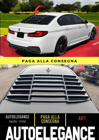 ✌️😎WINDOWS LOUVER POSTERIORE ADATTO PER BMW G30 ABS NERO LUCIDO 😎✌️