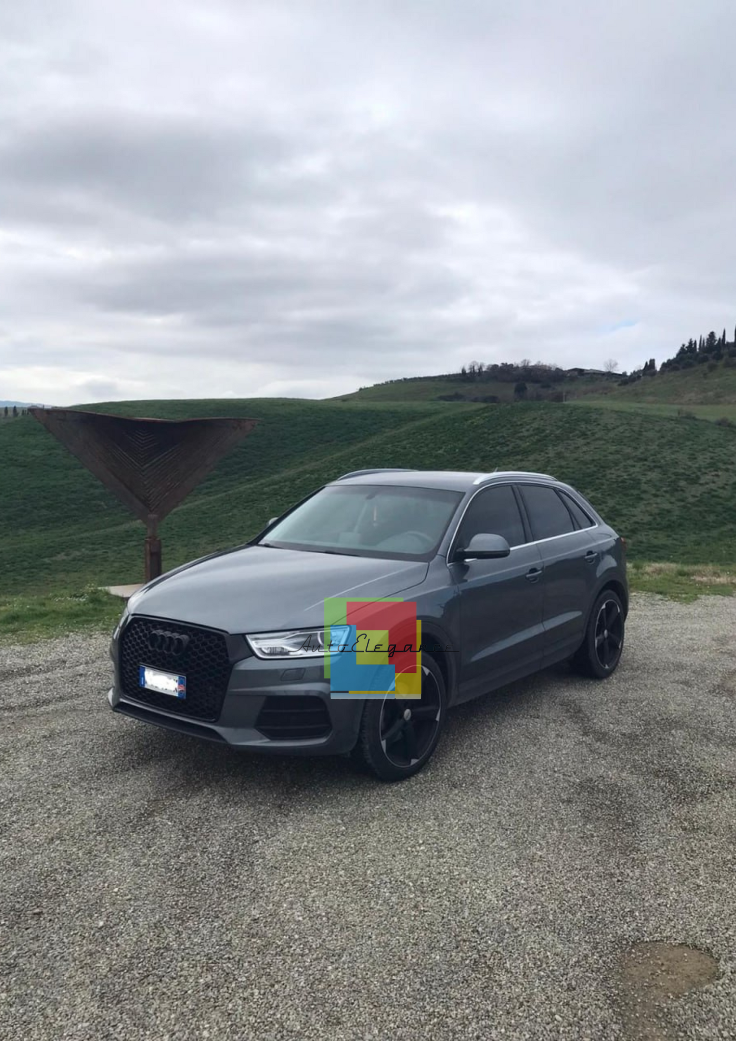 🔥0579 GRIGLIA ADATTO PER AUDI Q3 8U 2016-2019 LOOK RSQ3 NERA🔥