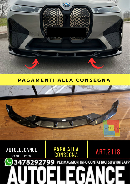 🔥2118 SPLITTER ADATTO PER BMW IX I20 2021+ MSPORT NERO LUCIDO🔥