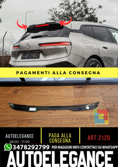 🔥2120 SPOILER ADATTO PER BMW iX i20 2021+ MSPORT NERO LUCIDO🔥