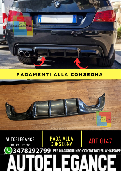 ⭐0147 DIFFUSORE ADATTO PER BMW SERIE 5 E60 E61 MSPORT 2003-2010 NERO LUCIDO M5⭐