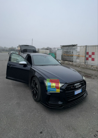 1843 ⭐ SPLITTER ADATTO PER AUDI A6 C8 2018+ S6 NERO SLINE LUCIDO ⭐