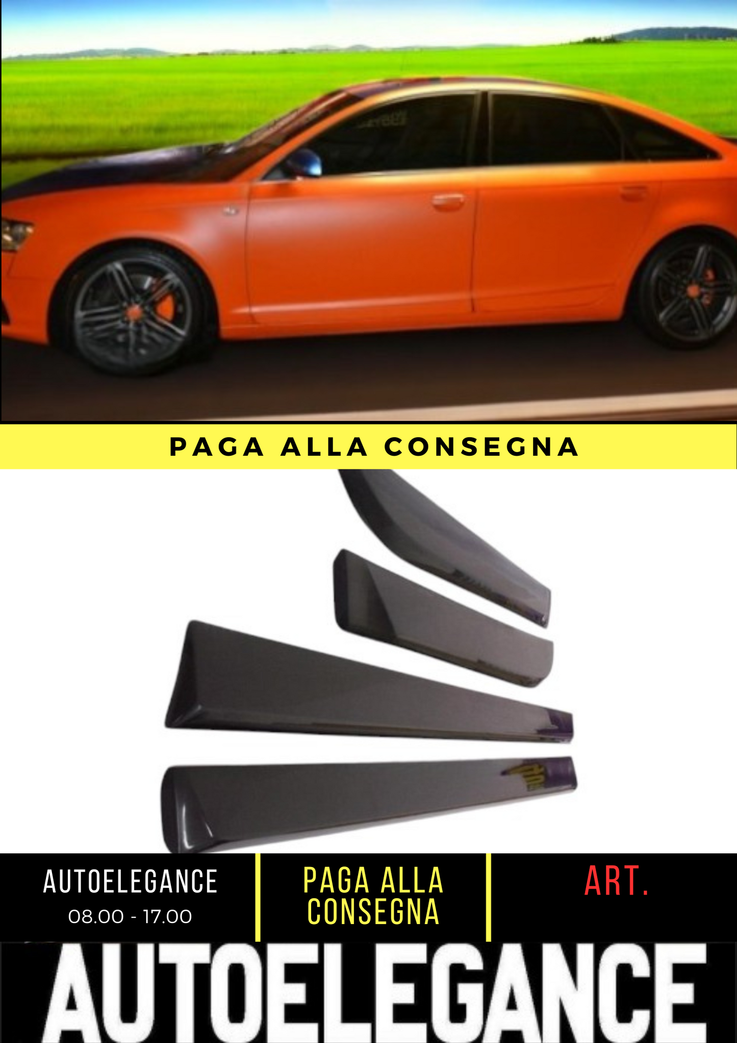 ✌️😎MINIGONNE LATERALI ADATTI PER AUDI A6 C6 2004-2009😎✌️