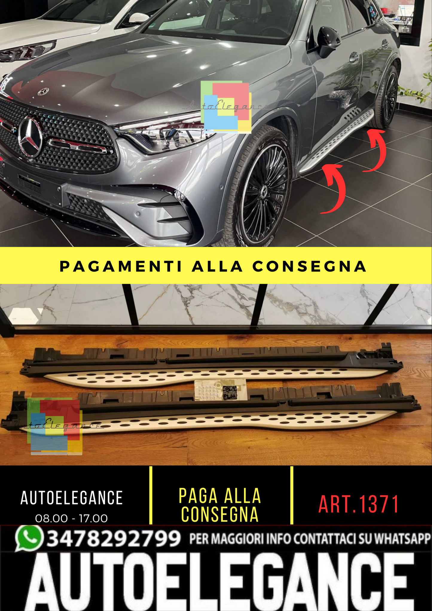 🌟1371 PEDANE ADATTO PER MERCEDEZ BENZ GLC SUV X254 C254 COUPE 2022+ SATINATE🌟